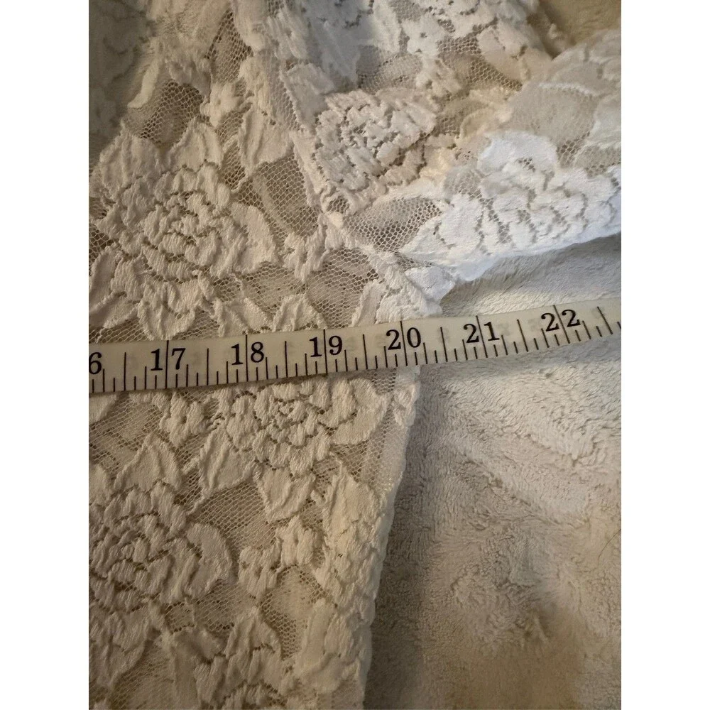 INC International Concepts White Lace Blazer Jacket Shawl Collar Open Front - Picture 5 of 6